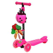 Load image into Gallery viewer, Windmill Ladybug Scooter Foldable and Adjustable Height Lean to Steer 3 Wheel Scooters for Toddler Kids Boys Girls Age 3-8

