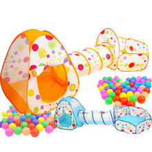 Load image into Gallery viewer, Three-in-one Children's Tent Set Of Three 3-throw Basketball Pool Crawling Tunnel Tent House Game Room 0-3 Years Old Baby Toys
