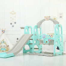 Load image into Gallery viewer, Baby Slide Swing Chair Combination Shoot Basketball Hoop Playground Toy Children Learning Story Play Set Water Flooding Board
